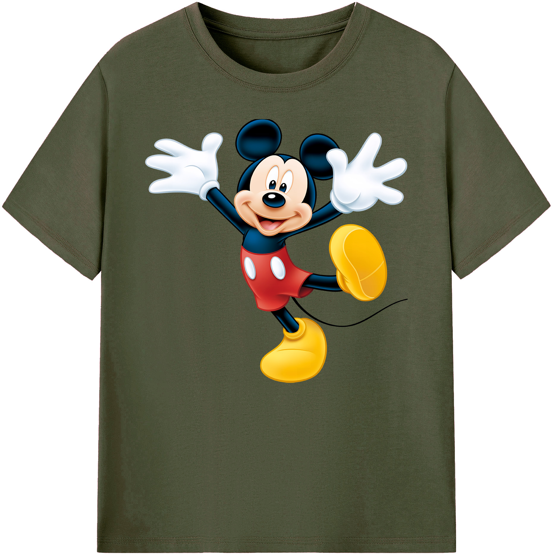 ミッキーマウス Mickey Mouse 綿100％ メンズ半袖Tシャツ｜肌触りやわらか＆通気性